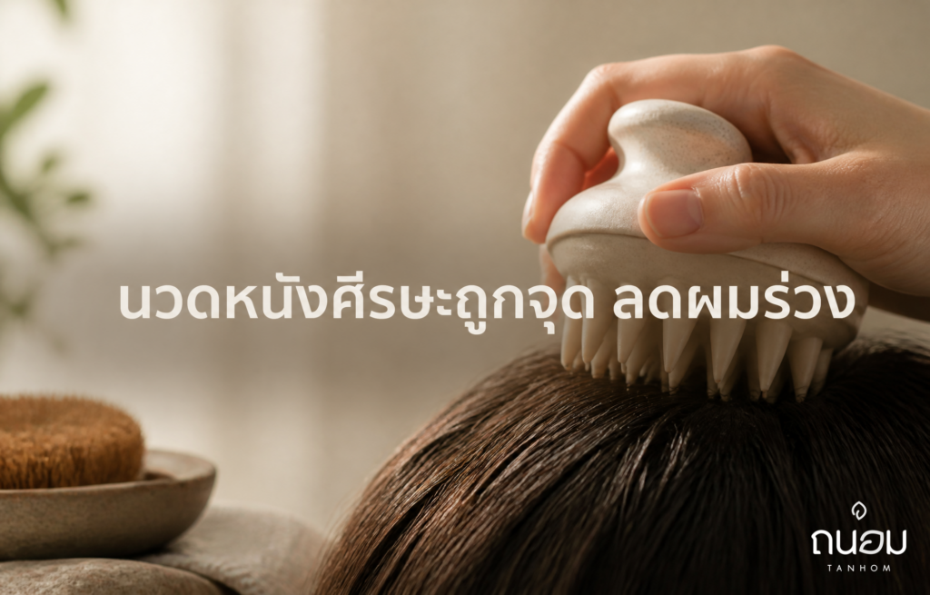 วิธีใช้แปรงสระผมนวดหนังศีรษะให้ถูกจุด ลดผมร่วงและอาการคันหนังศีรษะ